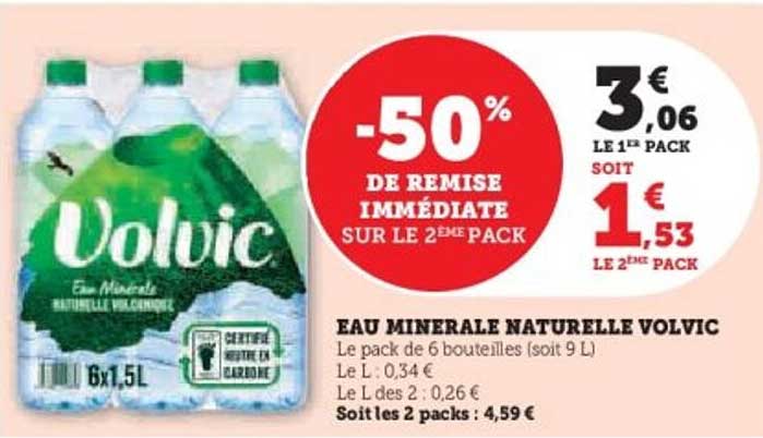 EAU MINERALE NATURELLE VOLVIC
