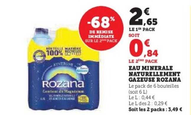 EAU MINÉRALE NATURELLEMENT GAZEUSE ROZANA
