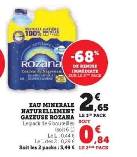 EAU MINÉRALE NATURELLEMENT GAZEUSE ROZANA