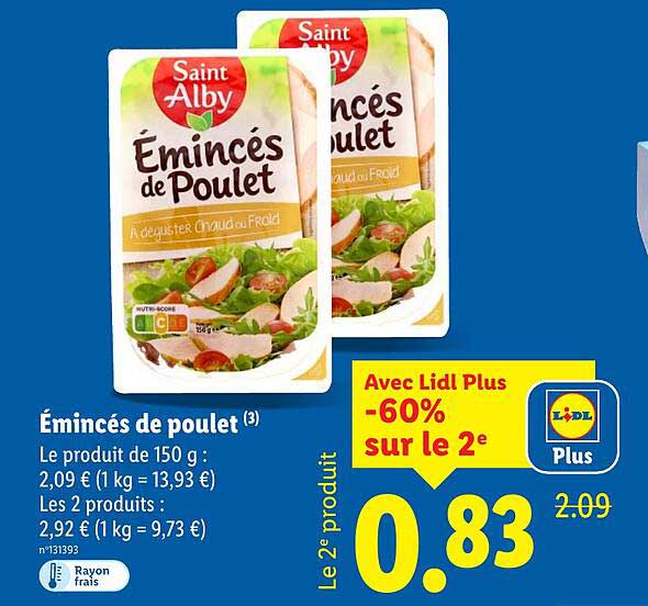 Émincés de poulet