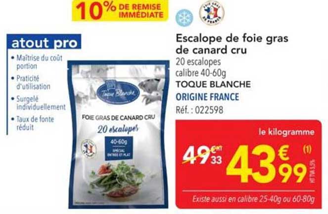 Escalope de foie gras de canard cru