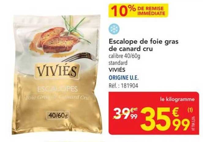 Escalope de foie gras de canard cru