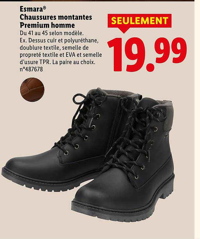 Esmara® Chaussures montantes Premium homme