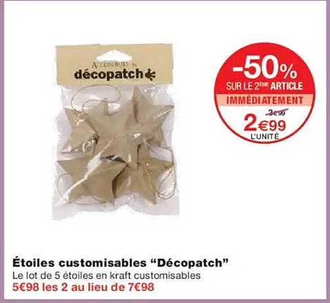 Étoiles customisables "Décopatch"
