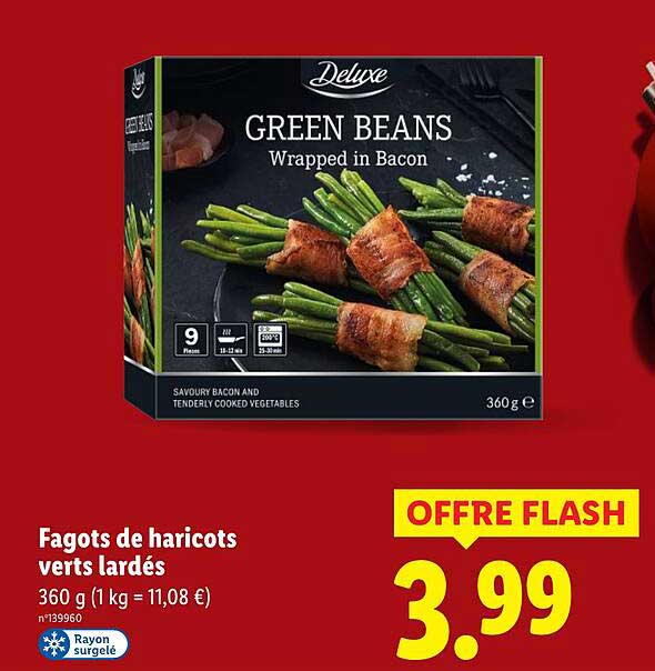 Fagots de haricots verts lardés