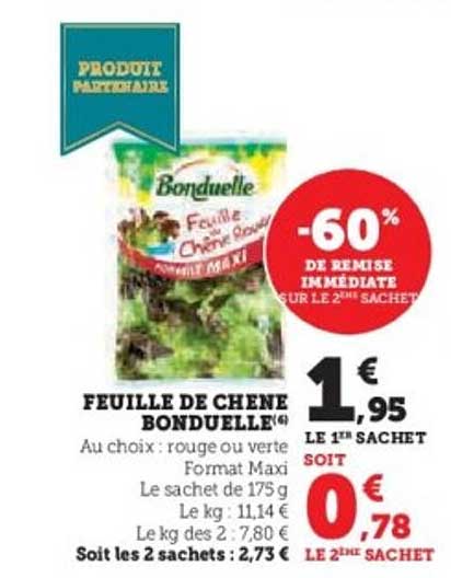FEUILLE DE CHÊNE BONDUELLE