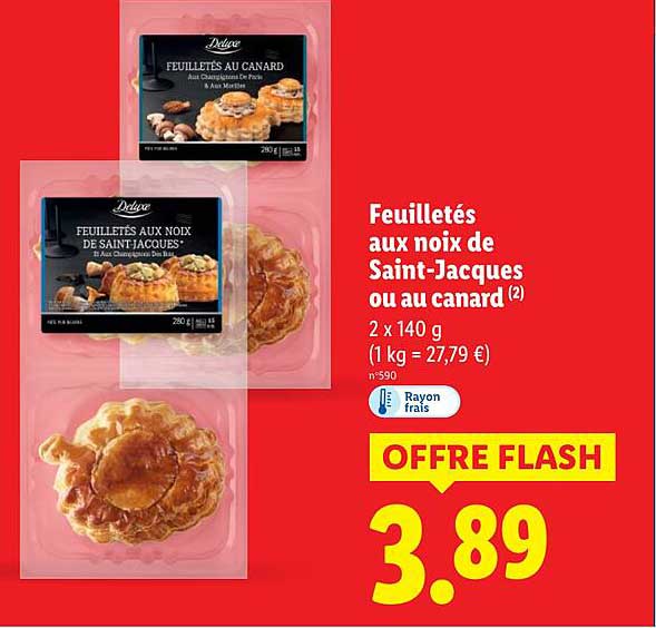 Feuilletés aux noix de Saint-Jacques ou au canard