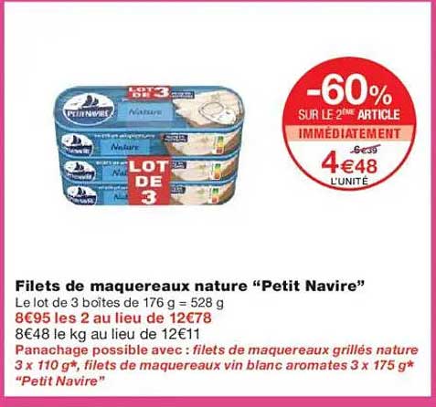 Filets de maquereaux nature "Petit Navire"