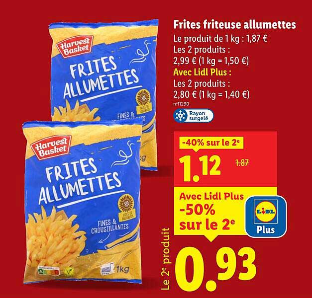 Frites friteuse allumettes