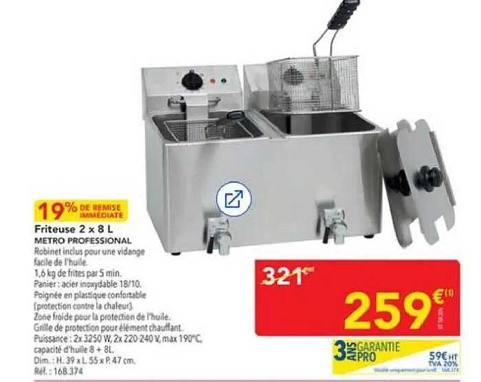Friteuse 2 x 8 L METRO PROFESSIONAL