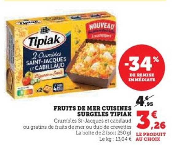 FRUITS DE MER CUISINES SURGELES TIPIAK