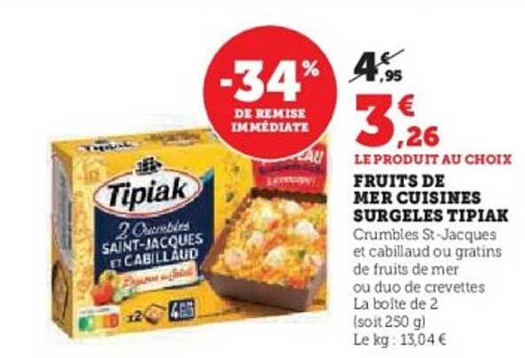 FRUITS DE MER CUISINES SURGELES TIPIAK