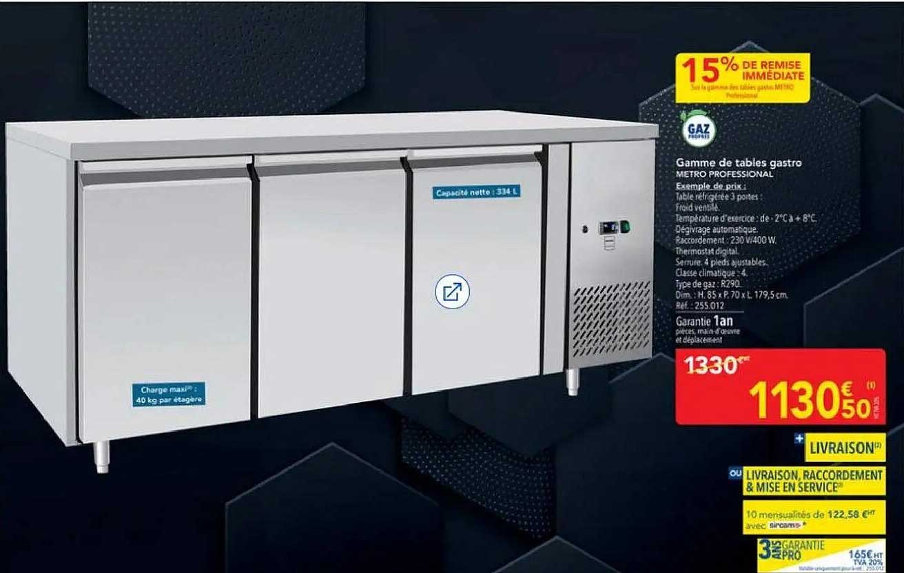 Gamme de tables gastro METRO PROFESSIONAL