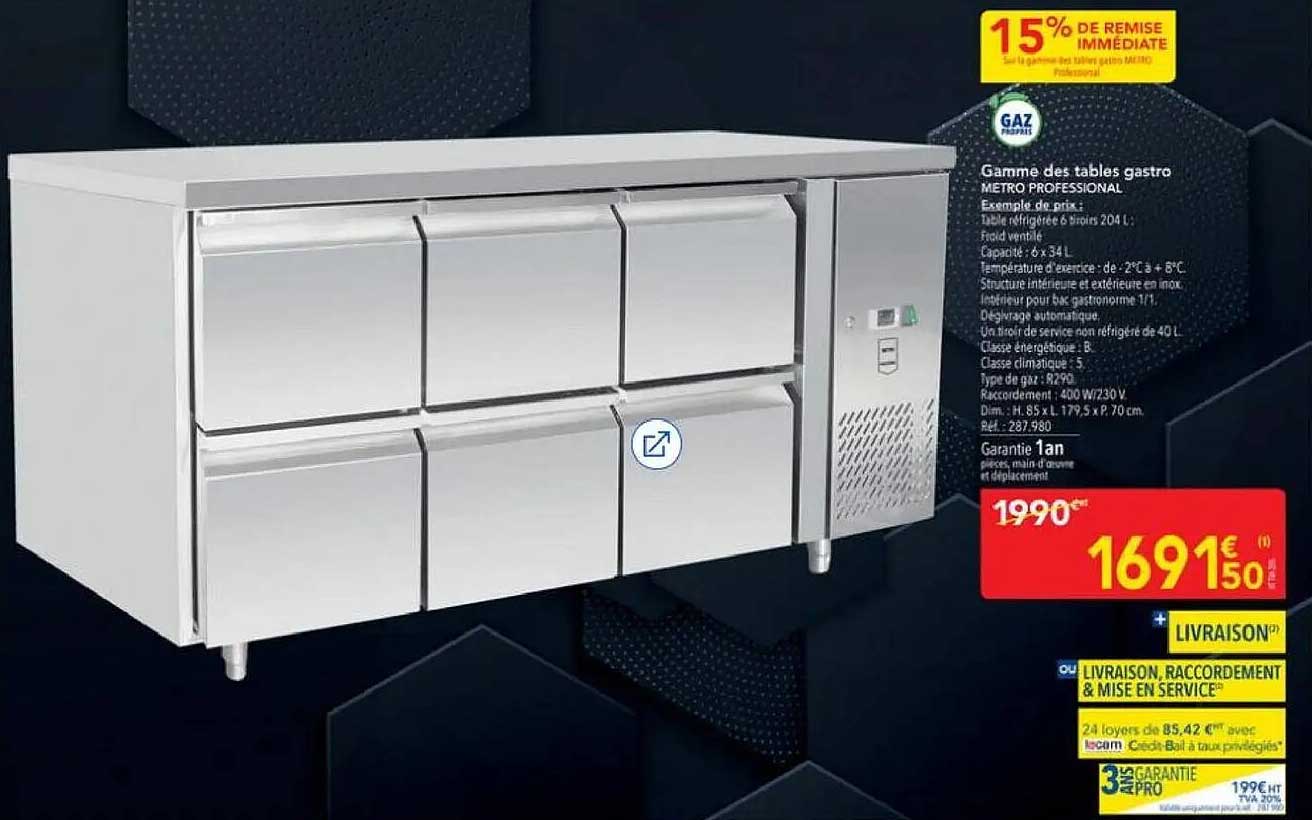 Gamme des tables gastro METRO PROFESSIONAL