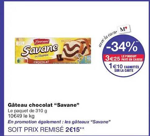 Gâteau chocolat “Savane”