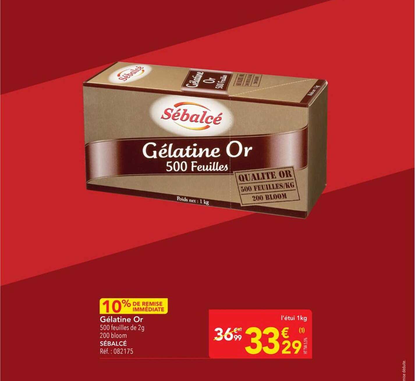 Gélatine Or 500 Feuilles