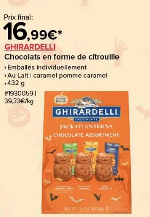 GHIRARDELLI Chocolats en forme de citrouille