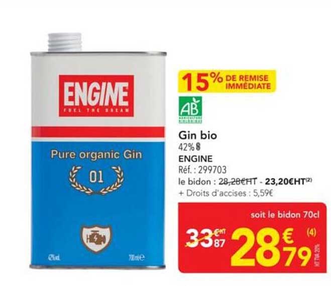 Gin bio 42%  - ENGINE