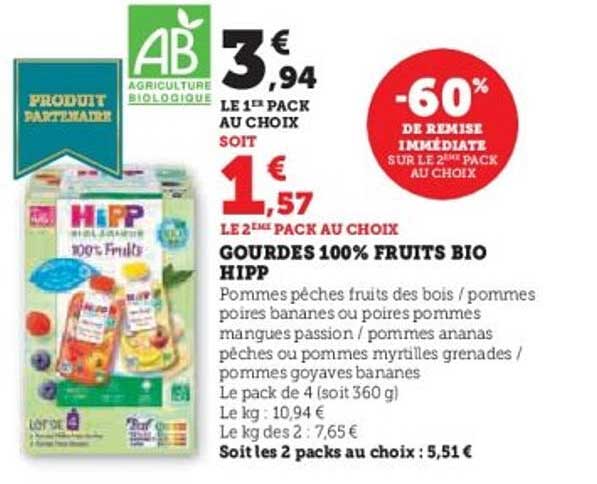 GOURDES 100% FRUITS BIO HIPPOP
