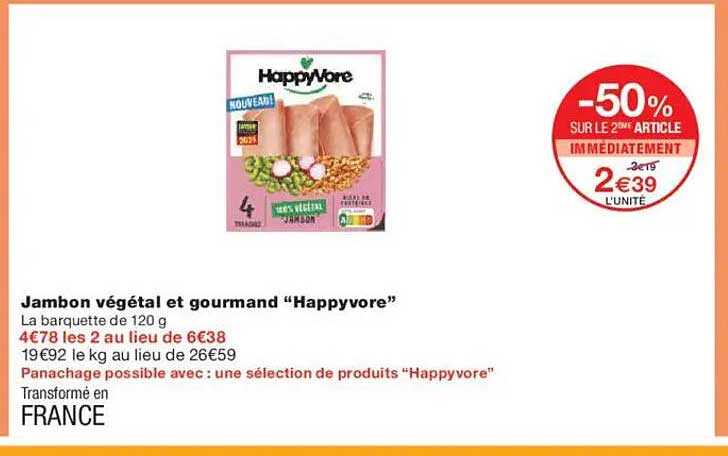 Jambon végétal et gourmand “HappyVore”
