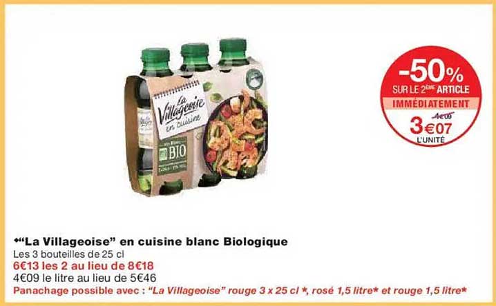 “La Villageoise” en cuisine blanc Biologique