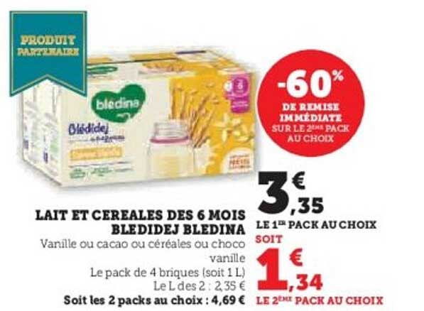Lait et Céréales des 6 mois Bledidej Bledina