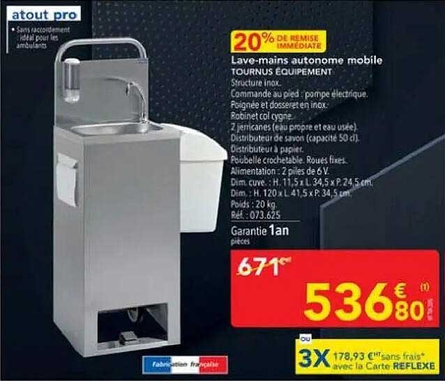 Lave-mains autonome mobile TORUNUS ÉQUIPEMENT