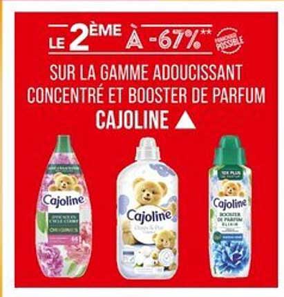 LE 2ÈME À -67% SUR LA GAMME ADOUCISSANT CONCENTRÉ ET BOOSTER DE PARFUM CAJOLINE