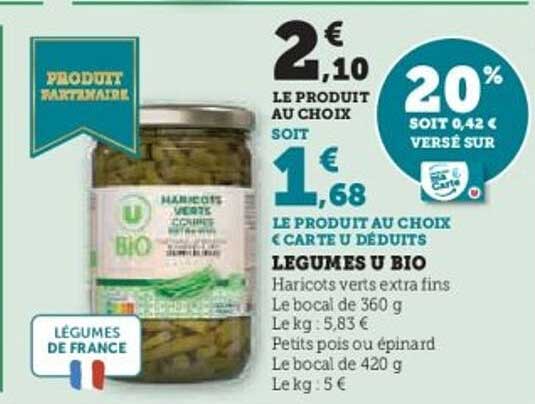 Légumes U Bio - Haricots Verts Extra Fins