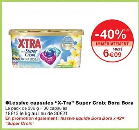 Lessive capsules “X-Tra” Super Croix Bora Bora