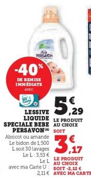 LESSIVE LIQUIDE SPECIALE BEBE PERSAVON
