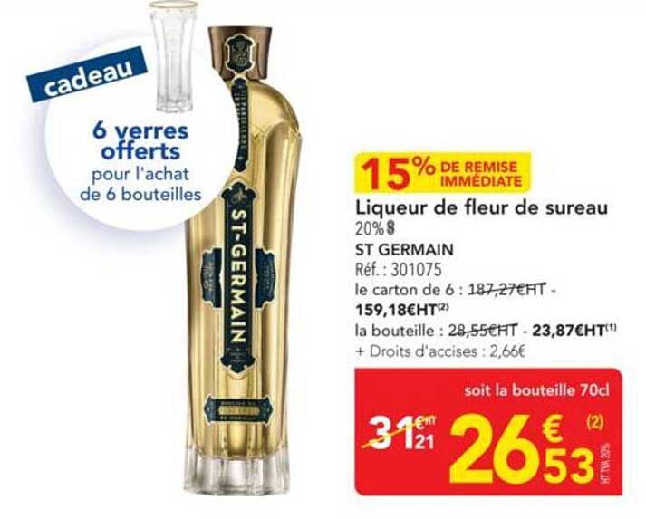 Liqueur de fleur de sureau 20% ST GERMAIN