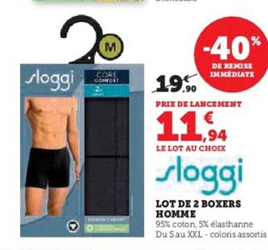 LOT DE 2 BOXERS HOMME
