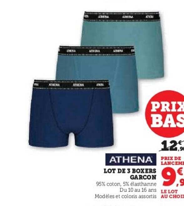 LOT DE 3 BOXERS GARCON