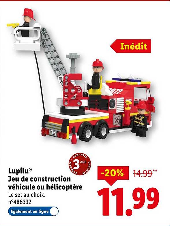 Lupilu® Jeu de construction véhicule ou hélicoptère
