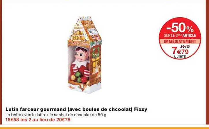 Lutin farceur gourmand (avec boules de chocolat) Fizzy