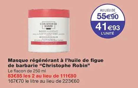 Masque régénérant à l'huile de figue de barbarie "Christophe Robin"