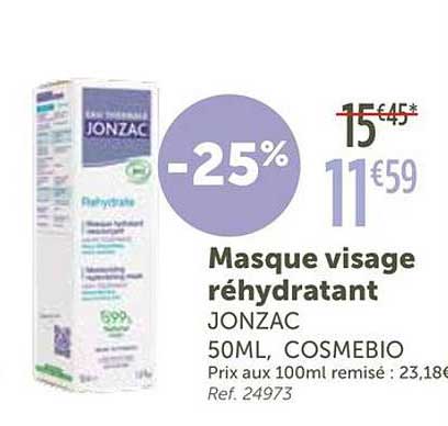 Masque visage réhydratant