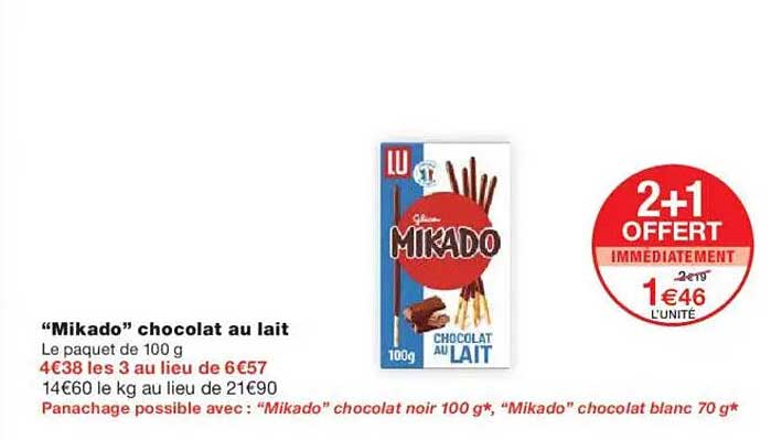 "Mikado" chocolat au lait