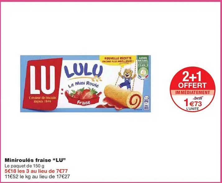 Miniroulés fraise “LU”