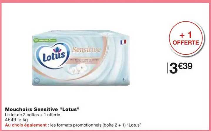 Mouchoirs Sensitive “Lotus”