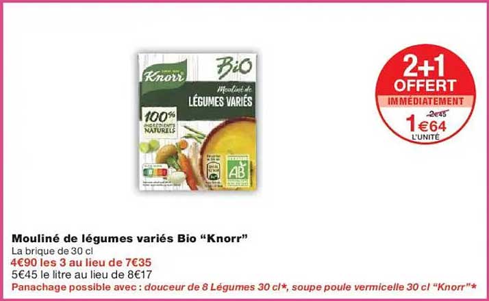 Mouliné de légumes variés Bio "Knorr"