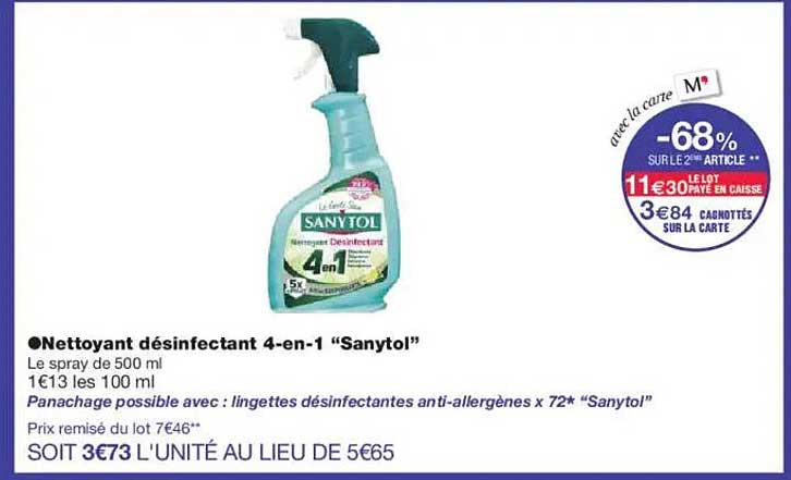 Nettoyant désinfectant 4-en-1 "Sanytol"