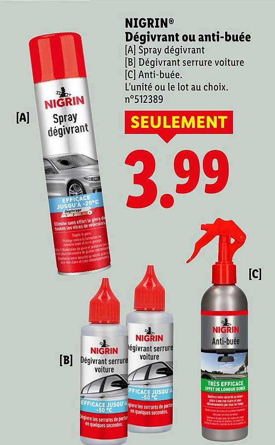 NIGRIN® Dégivrant ou anti-buée