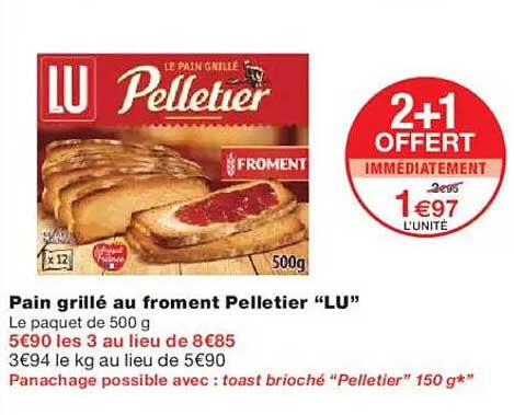 Pain grillé au froment Pelletier "LU"