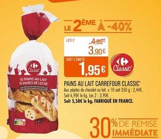PAINS AU LAIT CARREFOUR CLASSIC'