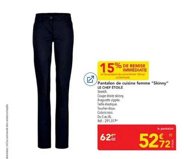 Pantalon de cuisine femme "Skinny"