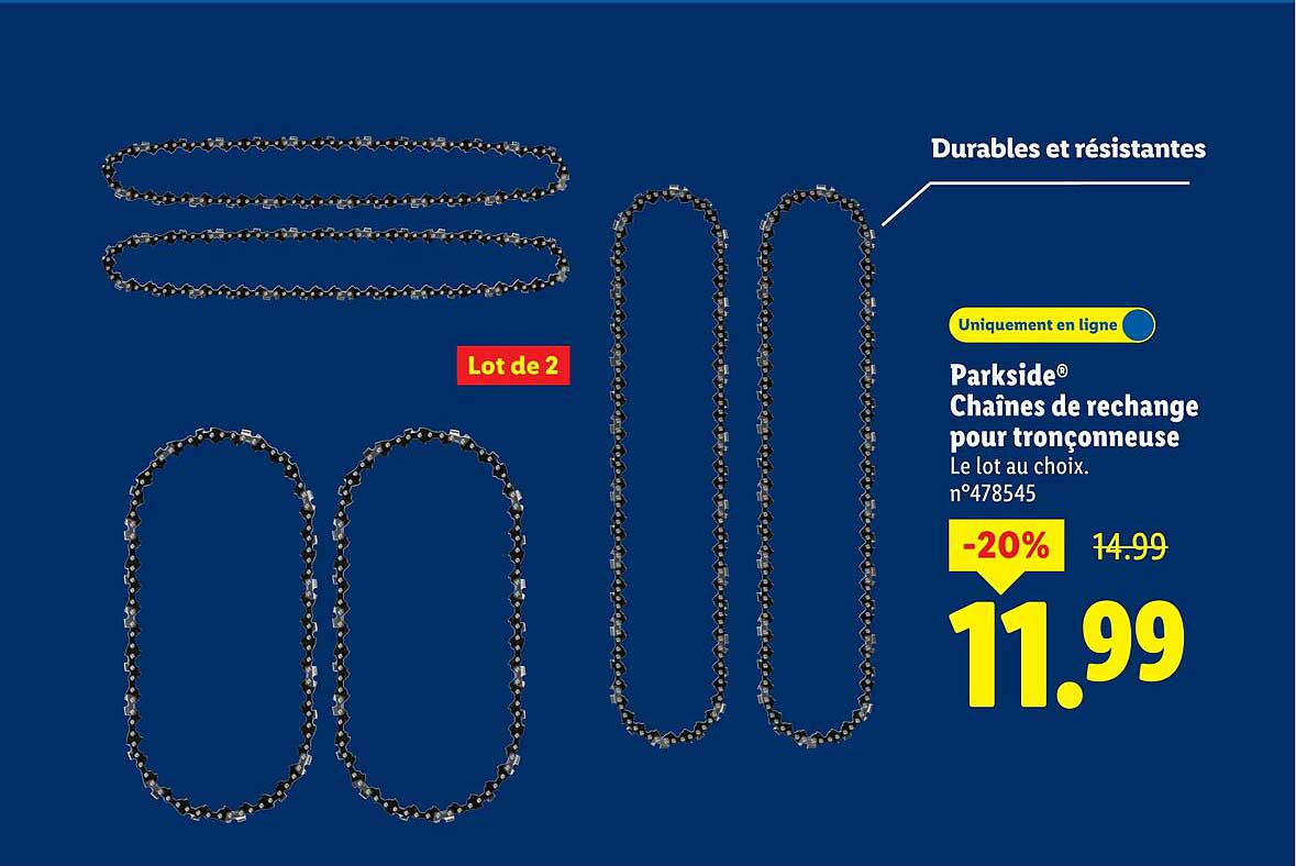 Parkside® Chaînes de rechange pour tronçonneuse