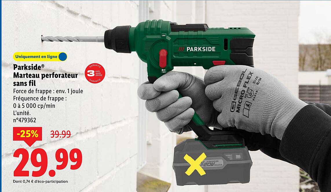 Parkside® Marteau perforateur sans fil