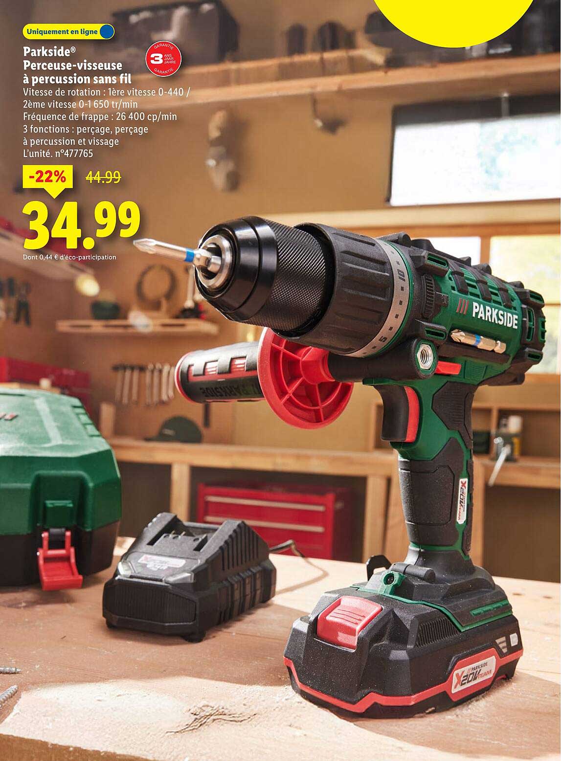 Parkside® Perceuse-visseuse à percussion sans fil